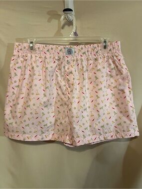 Better Together Pink Cocktail Print Cotton‎ Pajama Shorts